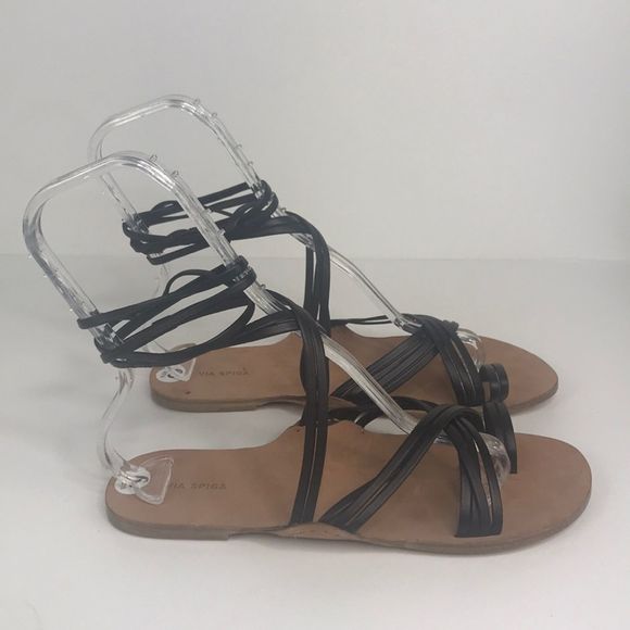 Via Spiga Allegra Ankle Wrap Gladiator Sandals 9 - Picture 1 of 8
